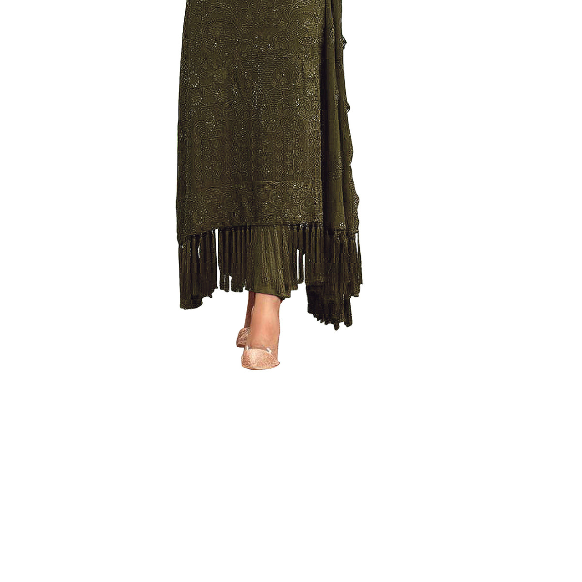 Shafnufab Women's Georgette Semi Stitched Salwar Suit ( SF171691 _ Light Green _ Free Size)