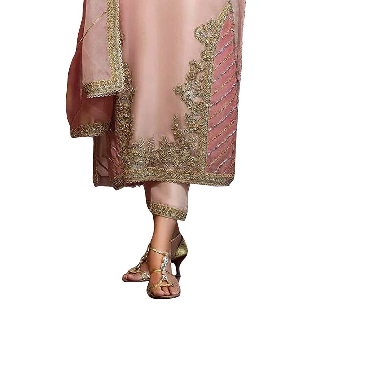 Shafnufab Women's Net Semi Stitched Pakistani Salwar Suit ( SF171472 _ Green _ Free Size)