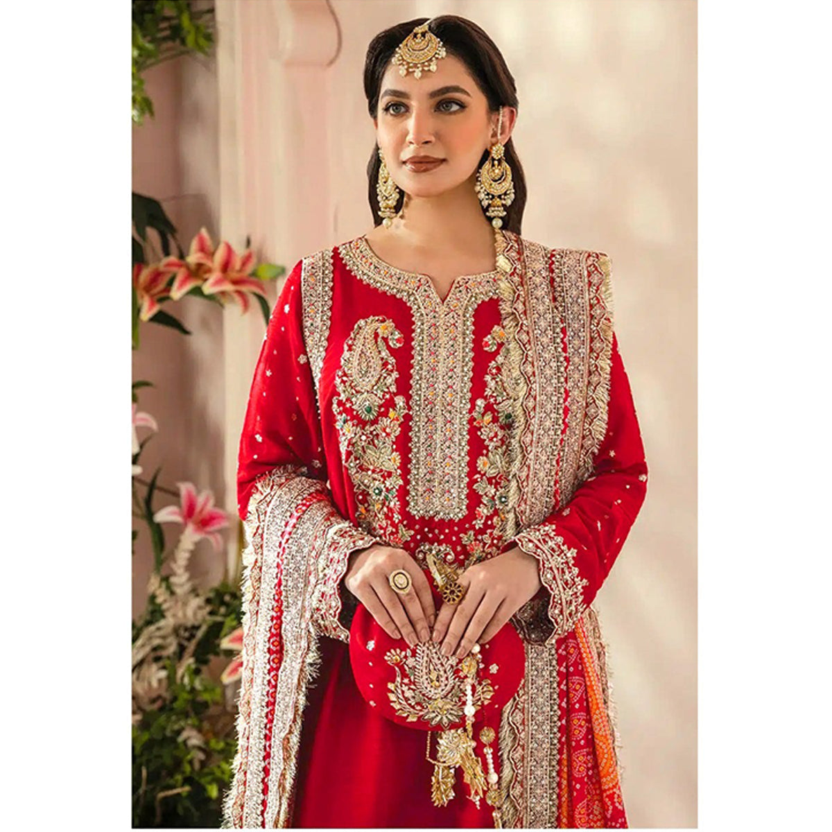 Shafnufab WOMEN'S Georgette Semi-Stiched Pakistani Suit (SF-171939 Light Green Free Size )