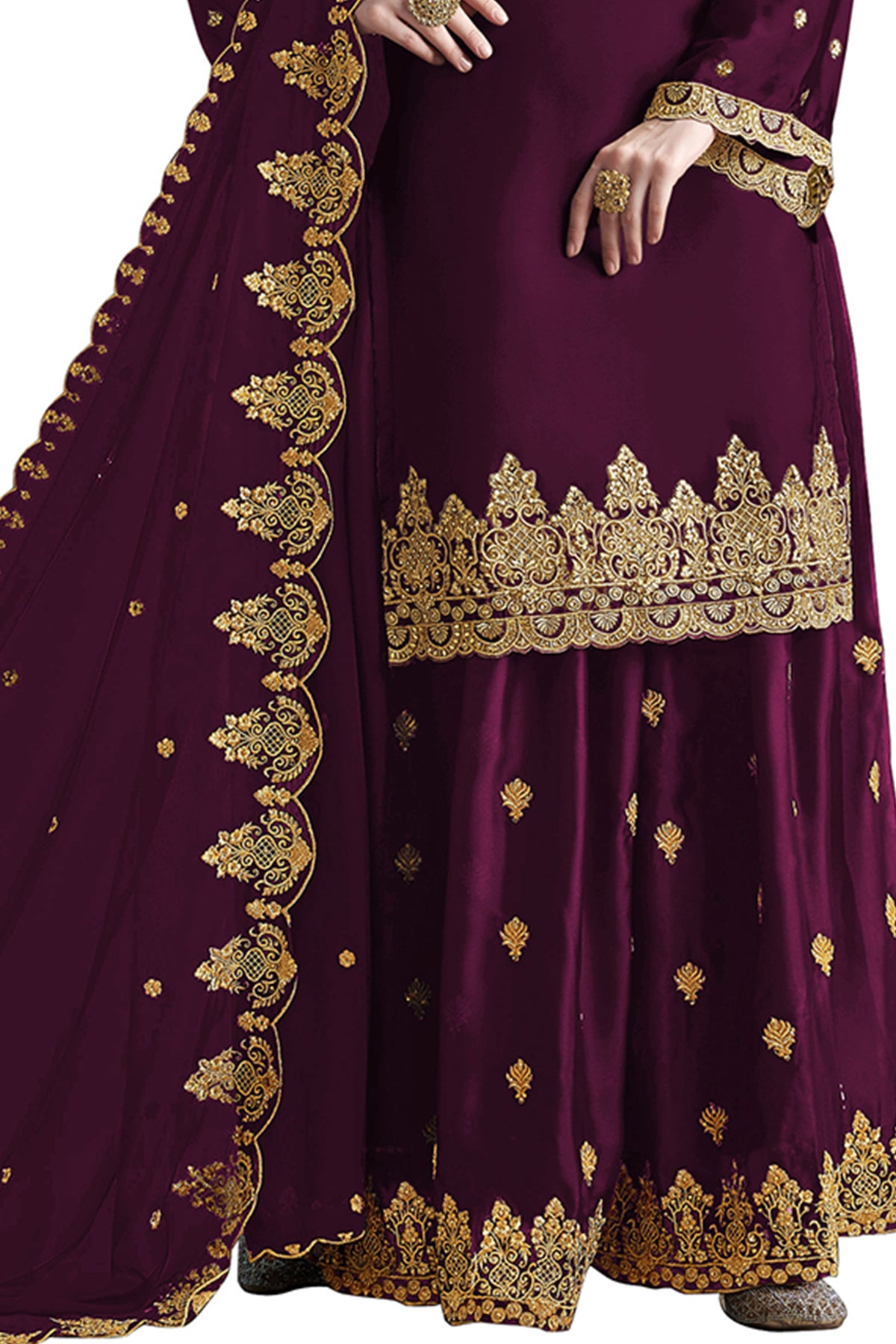 SHAFNUFAB Women's Georgette Ethnic Wear for WomenSemi StitchedSalwarSuit SF201163 Diwali Outfit Bridal Purple1 Colour Indian CasualWearSalwarSuit IN Eid