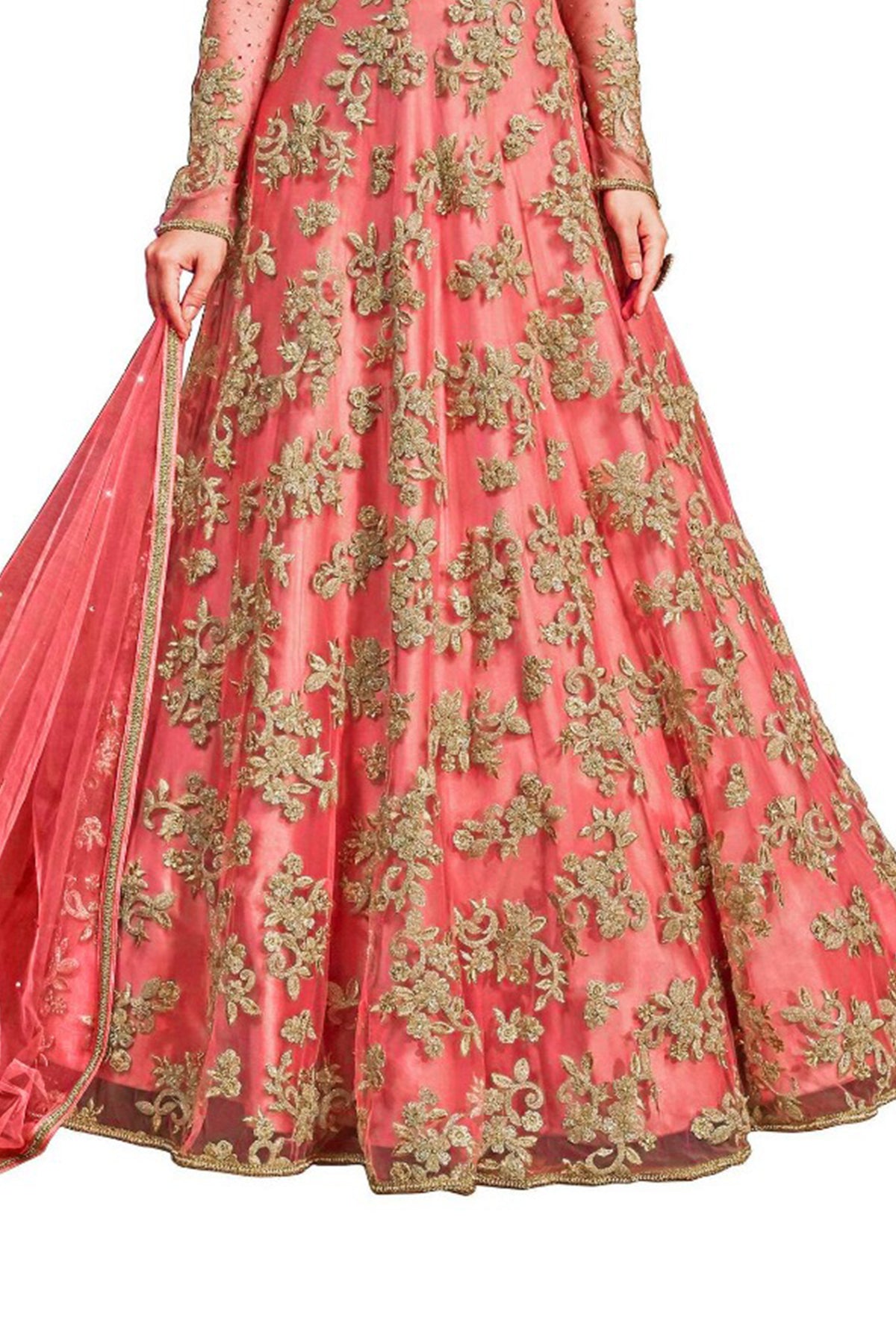 SHAFNUFAB Women's Net Ethnic Wear for WomenSemi StitchedSalwarSuit SF20131 Diwali Outfit Bridal Pink Colour Indian CasualWearSalwarSuit IN Eid