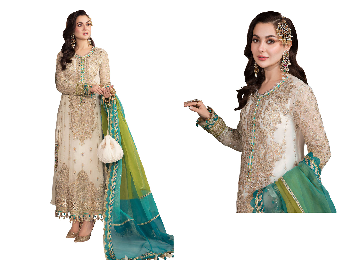 SHAFNUFAB Women's Georgette Ethnic Wear for WomenSemi StitchedSalwarSuit SF201318 Diwali Outfit Bridal White Colour Indian CasualWearSalwarSuit IN Eid