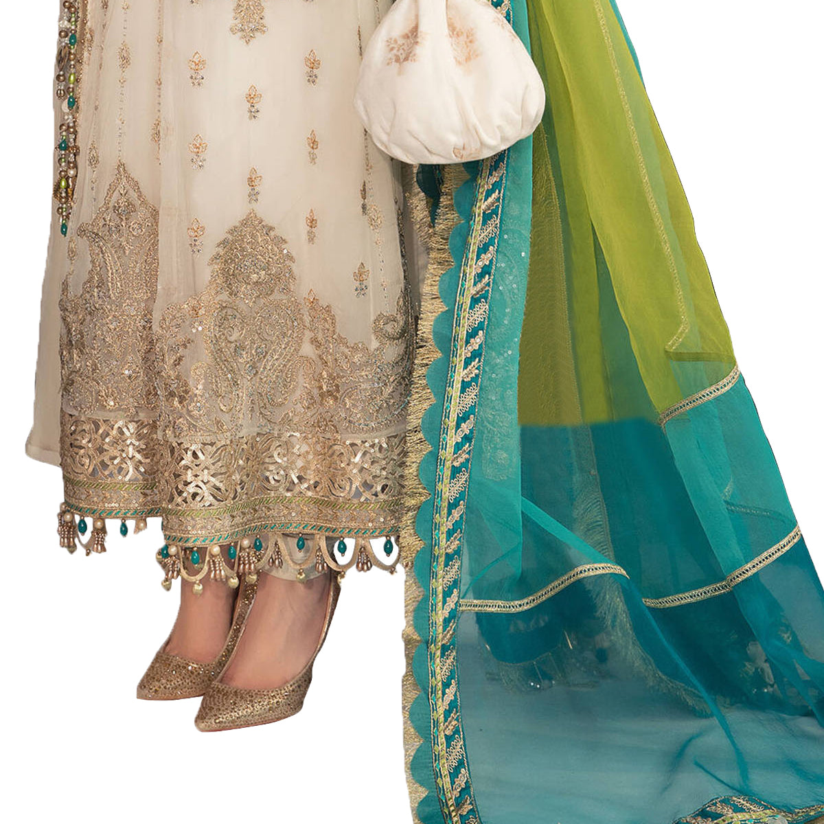 SHAFNUFAB Women's Georgette Ethnic Wear for WomenSemi StitchedSalwarSuit SF201318 Diwali Outfit Bridal White Colour Indian CasualWearSalwarSuit IN Eid