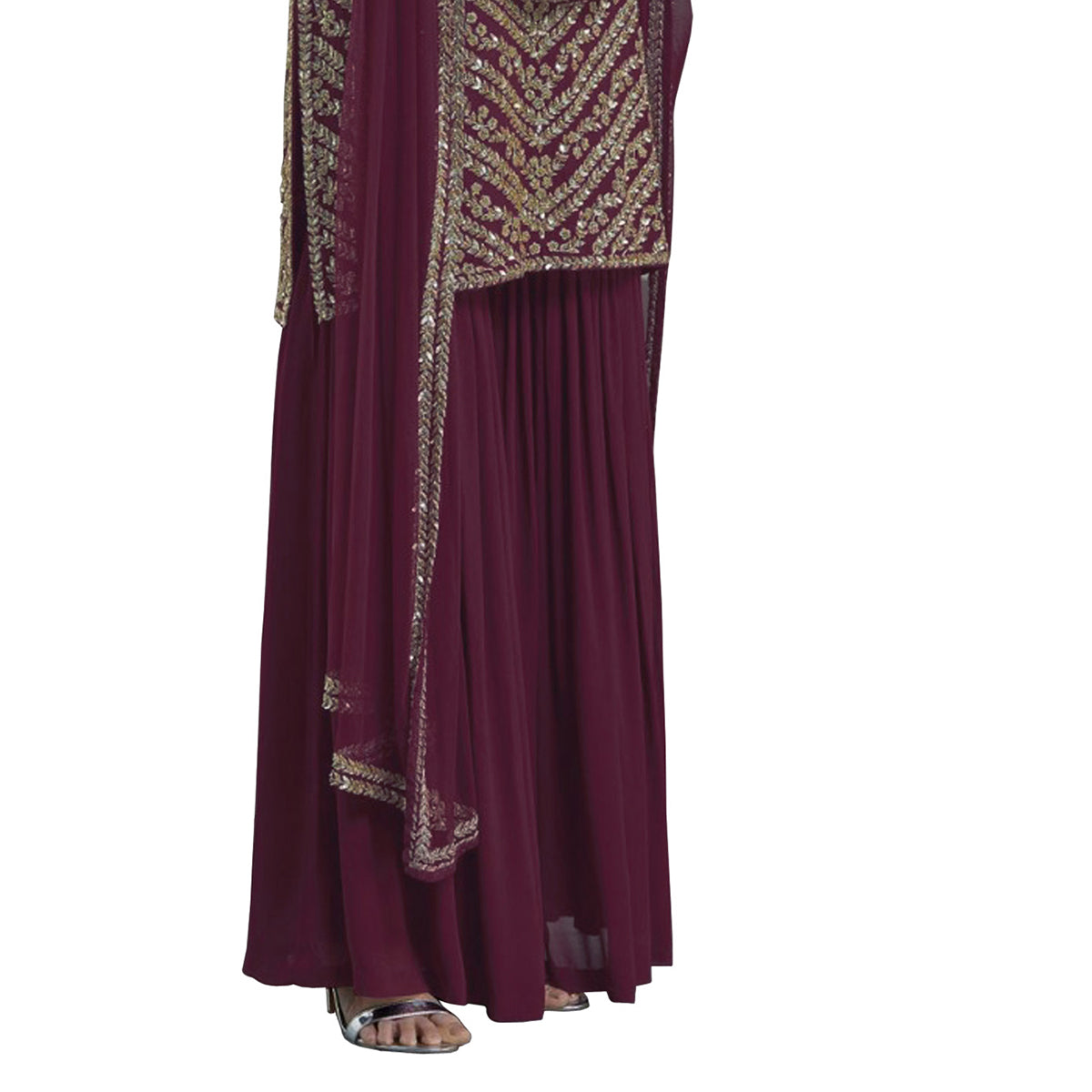 SHAFNUFAB Women's Georgette Ethnic Wear for WomenSemi StitchedSalwarSuit SF201329 Diwali Outfit Bridal Purple Colour Indian CasualWearSalwarSuit IN Eid