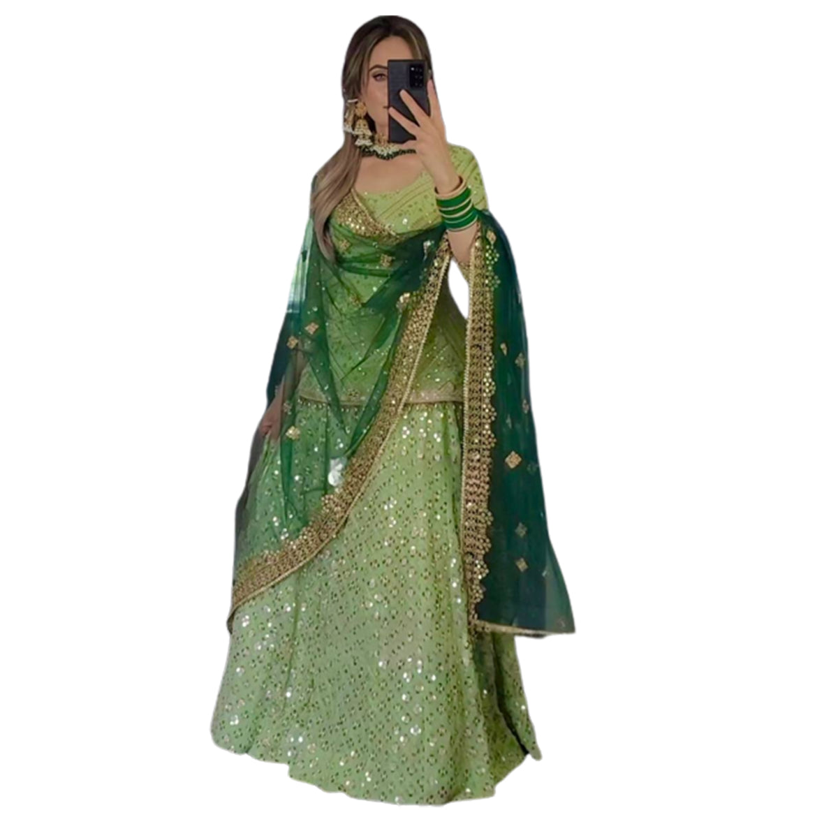 SHAFNUFAB Women's Georgette Ethnic Wear for Women Stitched Sharara Salwar Suit SF201419 Diwali Outfit Bridal Light Green Colour Indian Casual Wear Salwar Suit IN Eid