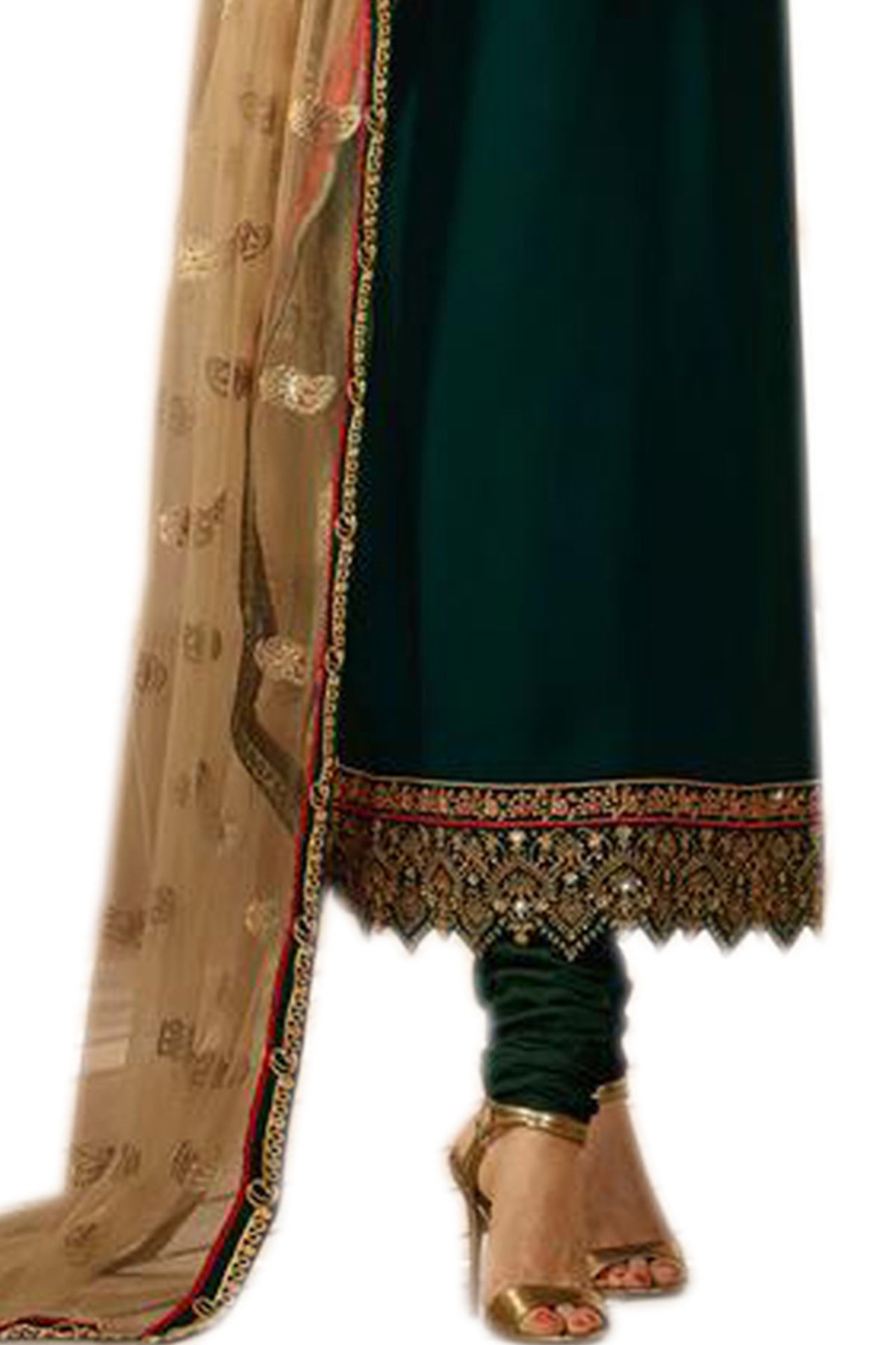 SHAFNUFAB Women's Georgette Ethnic Wear for WomenSemi StitchedSalwarSuit SF20142 Diwali Outfit Bridal Green Colour Indian CasualWearSalwarSuit IN Eid