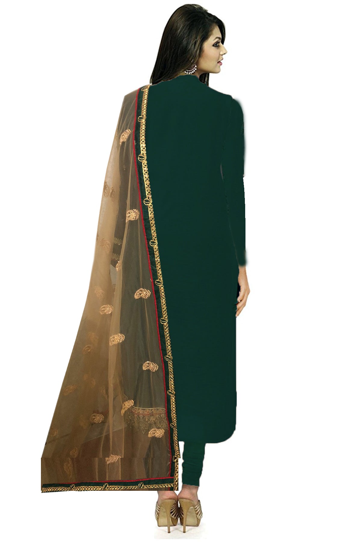 SHAFNUFAB Women's Georgette Ethnic Wear for WomenSemi StitchedSalwarSuit SF20142 Diwali Outfit Bridal Green Colour Indian CasualWearSalwarSuit IN Eid