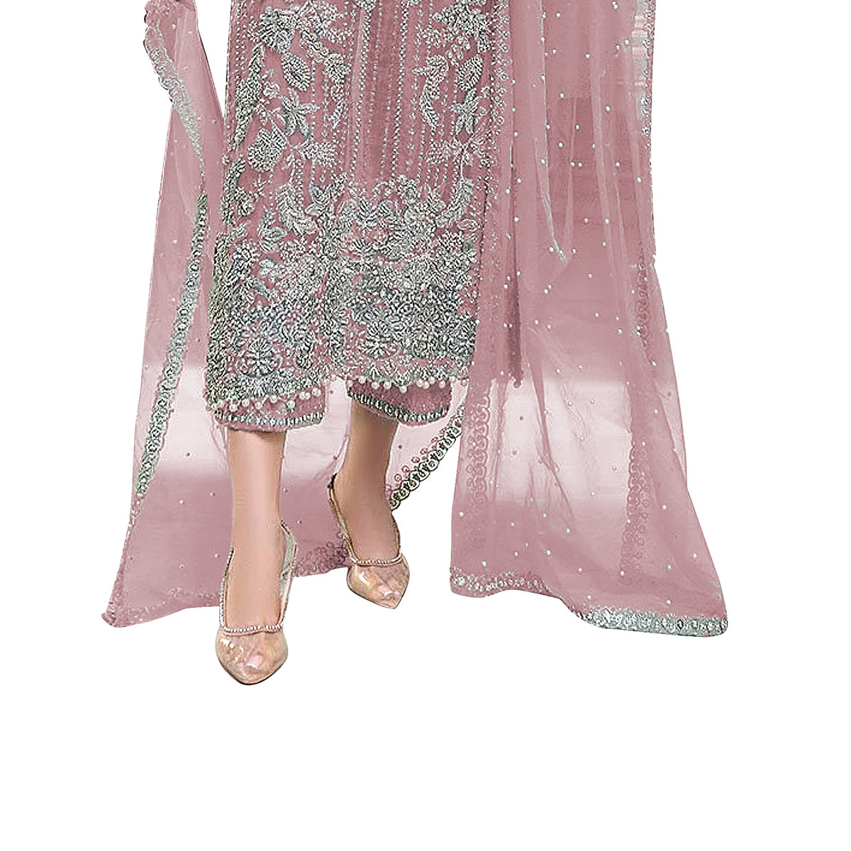 Shafnufab WOMEN'S Georgette Semi Stitched Salwar SuitSF201432