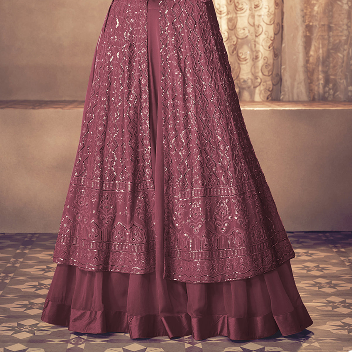 Shafnufab WOMEN'S Georgette Semi Stitched Salwar SuitSF201441