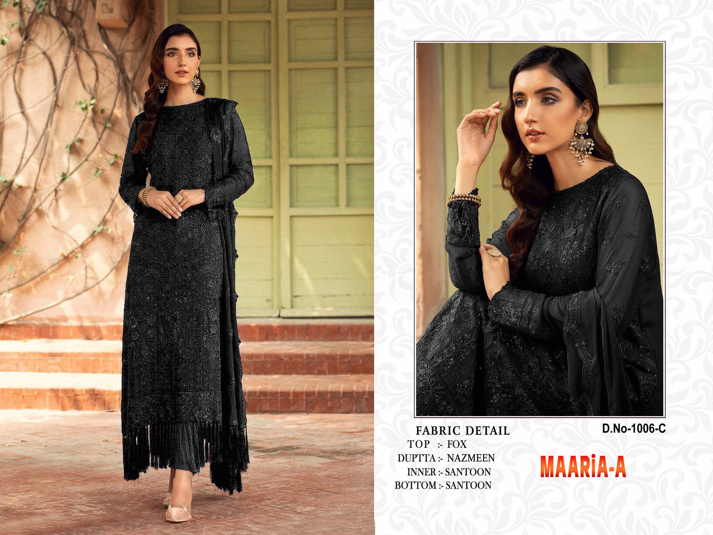 Shafnufab Trending Black Georgette Embroidered Work Pakistani suit