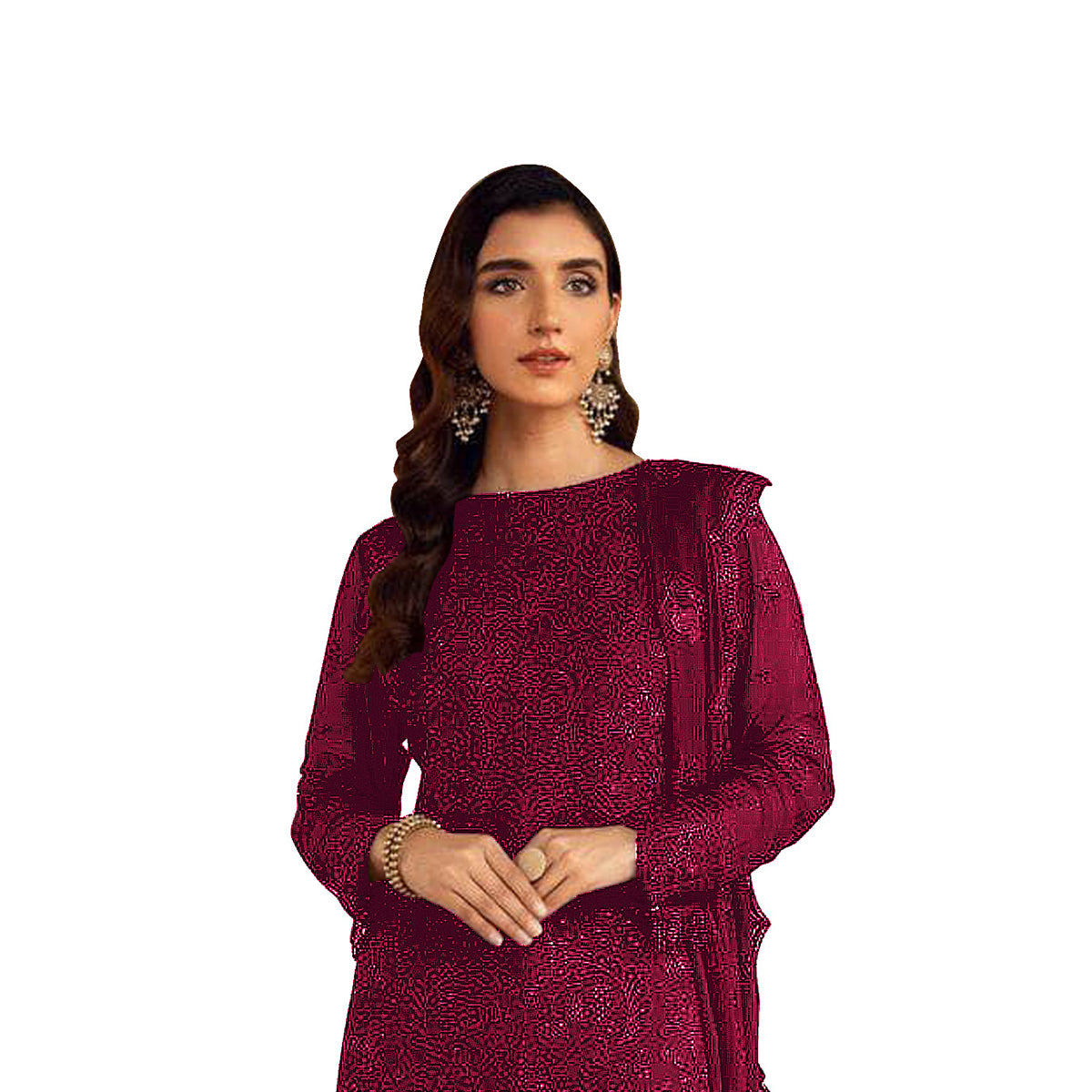 Shafnufab Trending Purple Georgette Embroidered Work Pakistani suit