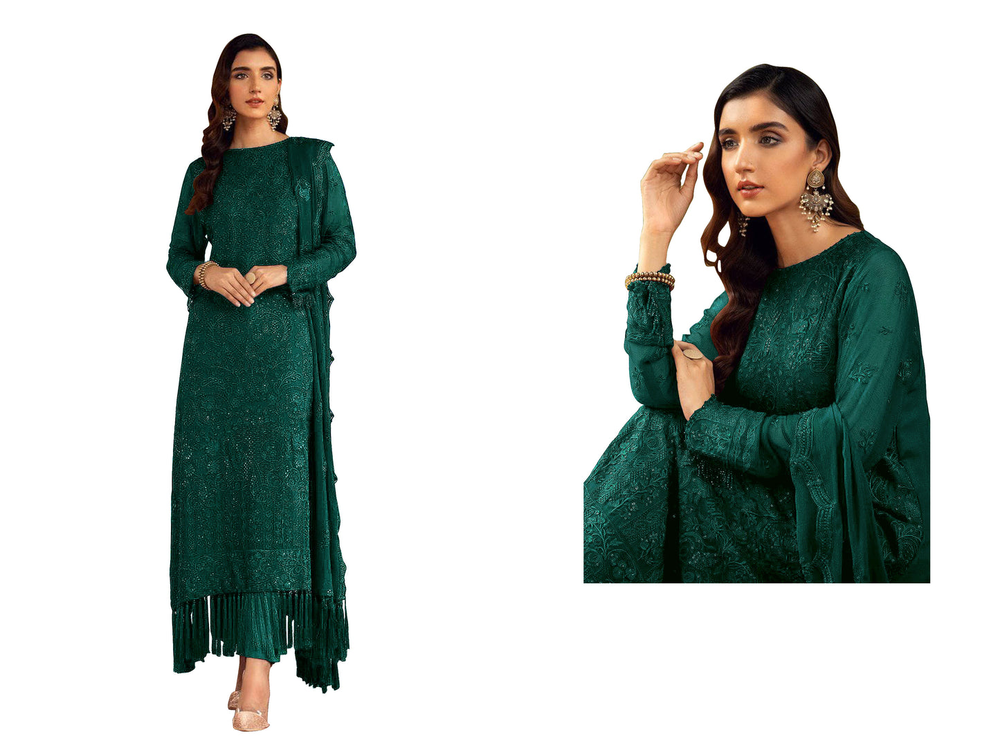Shafnufab Trending Rama Georgette Embroidered Work Pakistani suit