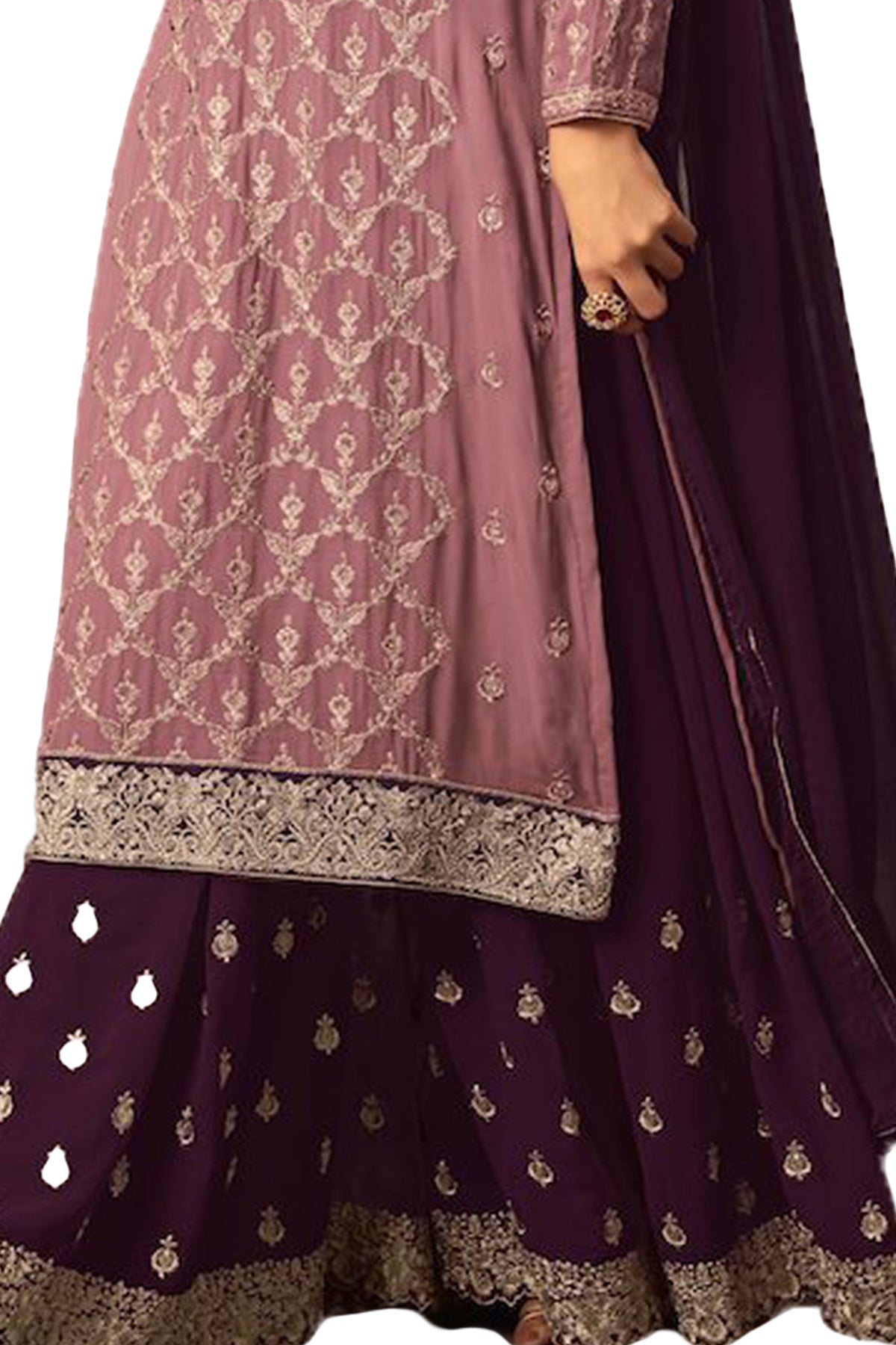 SHAFNUFAB Women's Georgette Ethnic Wear for WomenSemi StitchedSalwarSuit SF20146 Diwali Outfit Bridal Pink1 Colour Indian CasualWearSalwarSuit IN Eid