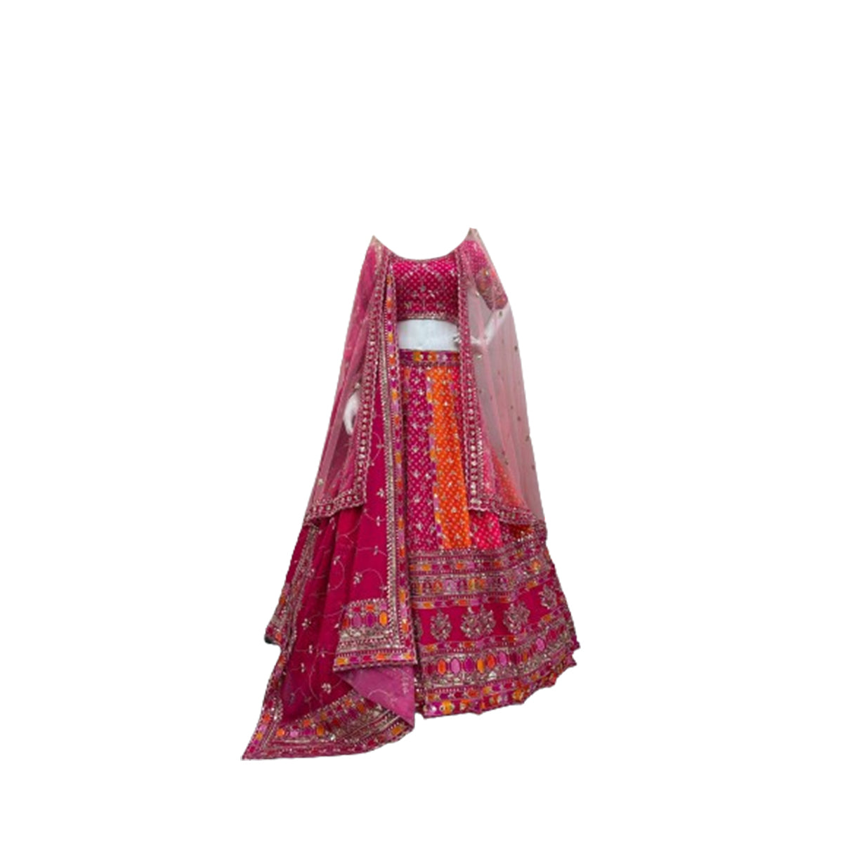 SHAFNUFAB Women's Gorgette Semi Stitched lehengacholi SF201463 Diwali Outfit Embroidered lehengacholi Set Pink Colour Indian Heavy Lehenga