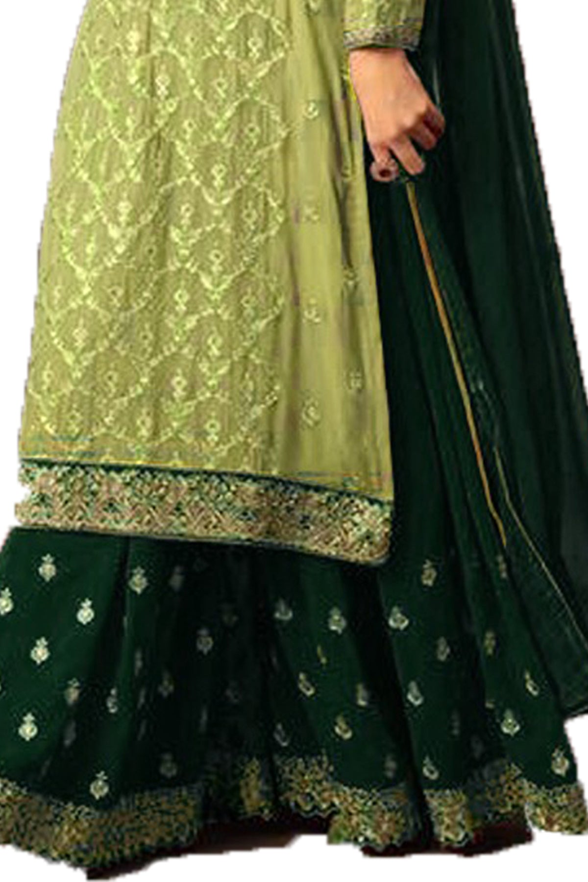 SHAFNUFAB Women's Georgette Ethnic Wear for WomenSemi StitchedSalwarSuit SF20147 Diwali Outfit Bridal Light Green1 Colour Indian CasualWearSalwarSuit IN Eid