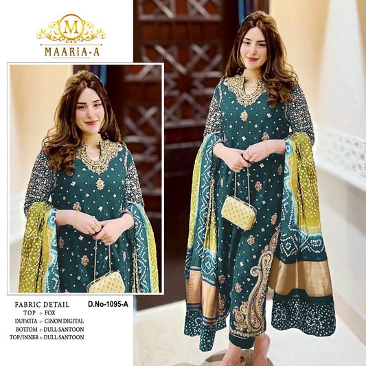 SHAFNUFAB Women's Georgette Ethnic Wear for WomenSemi StitchedSalwarSuit SF201481 Diwali Outfit Bridal Light Blue Colour Indian CasualWearSalwarSuit IN Eid