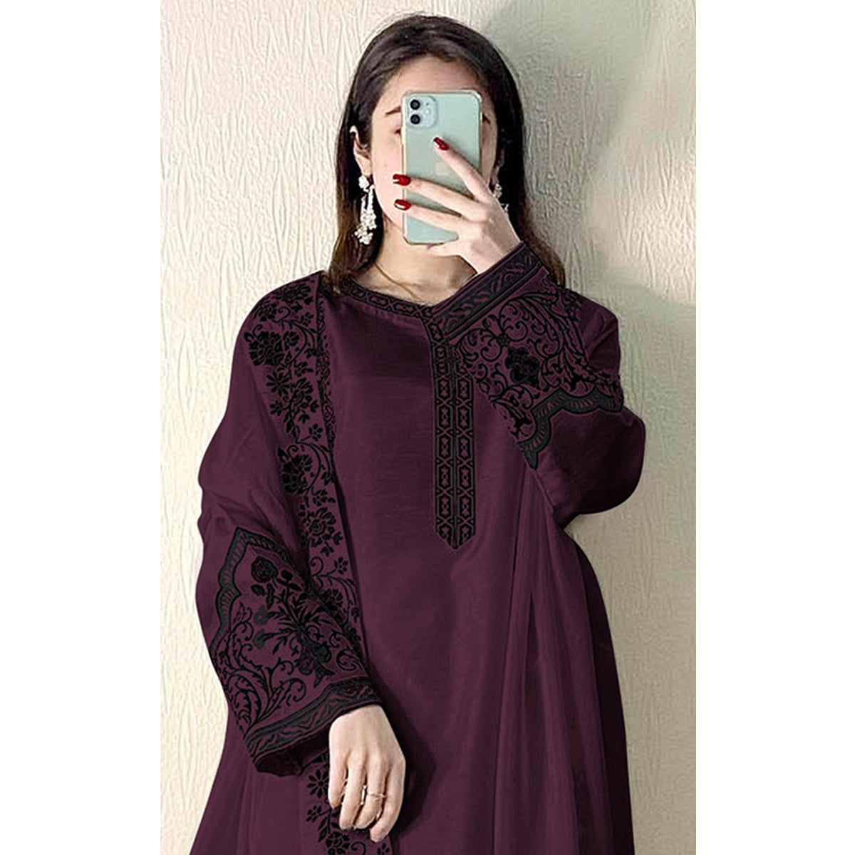 SHAFNUFAB Women's Georgette Ethnic Wear for WomenSemi StitchedSalwarSuit SF201492 Diwali Outfit Bridal Purple Colour Indian CasualWearSalwarSuit IN Eid