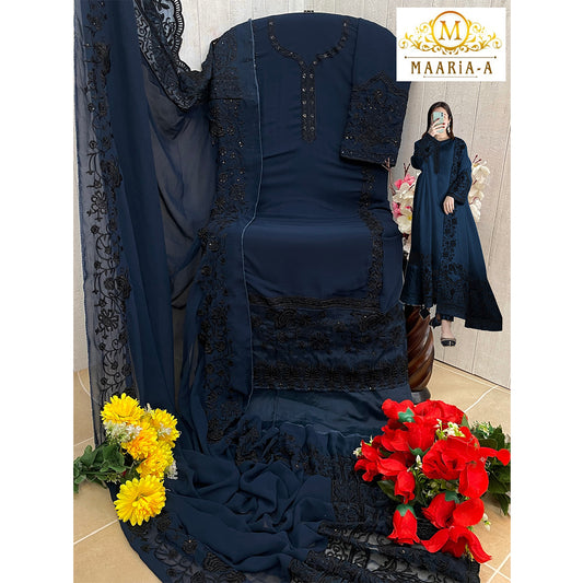 SHAFNUFAB Women's Georgette Ethnic Wear for WomenSemi StitchedSalwarSuit SF201493 Diwali Outfit Bridal Light Blue1 Colour Indian CasualWearSalwarSuit IN Eid