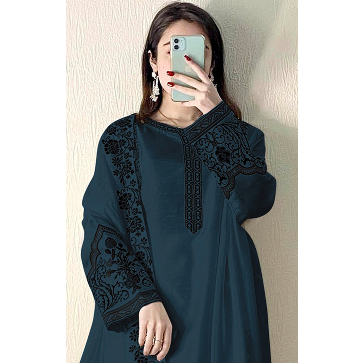 SHAFNUFAB Women's Georgette Ethnic Wear for WomenSemi StitchedSalwarSuit SF201493 Diwali Outfit Bridal Light Blue1 Colour Indian CasualWearSalwarSuit IN Eid