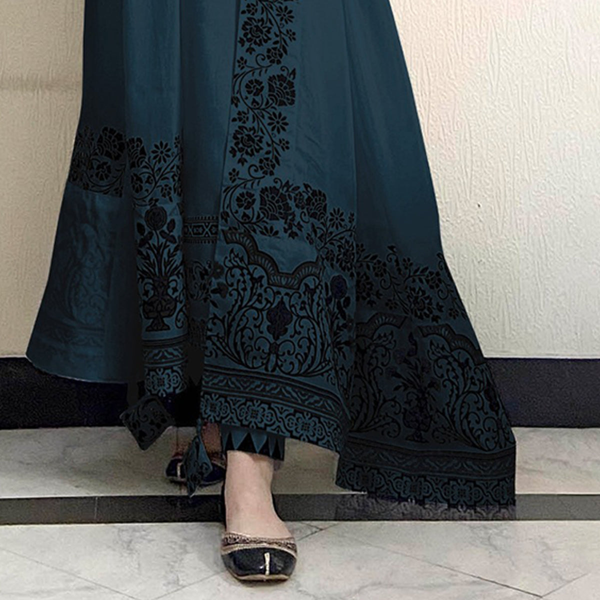 SHAFNUFAB Women's Georgette Ethnic Wear for WomenSemi StitchedSalwarSuit SF201493 Diwali Outfit Bridal Light Blue1 Colour Indian CasualWearSalwarSuit IN Eid