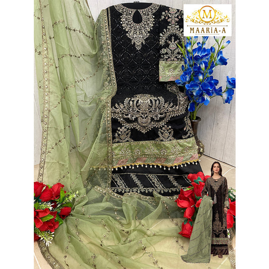 SHAFNUFAB Women's Georgette Ethnic Wear for WomenSemi StitchedSalwarSuit SF201498 Diwali Outfit Bridal Light Green Colour Indian CasualWearSalwarSuit IN Eid