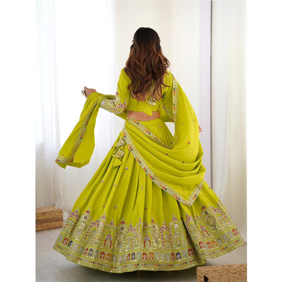 SHAFNUFAB Women's Georgette Ethnic Wear for WomenSemi StitchedSalwarSuit SF201527