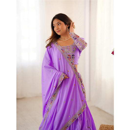 SHAFNUFAB Women's Georgette Ethnic Wear for WomenSemi StitchedSalwarSuit SF201532