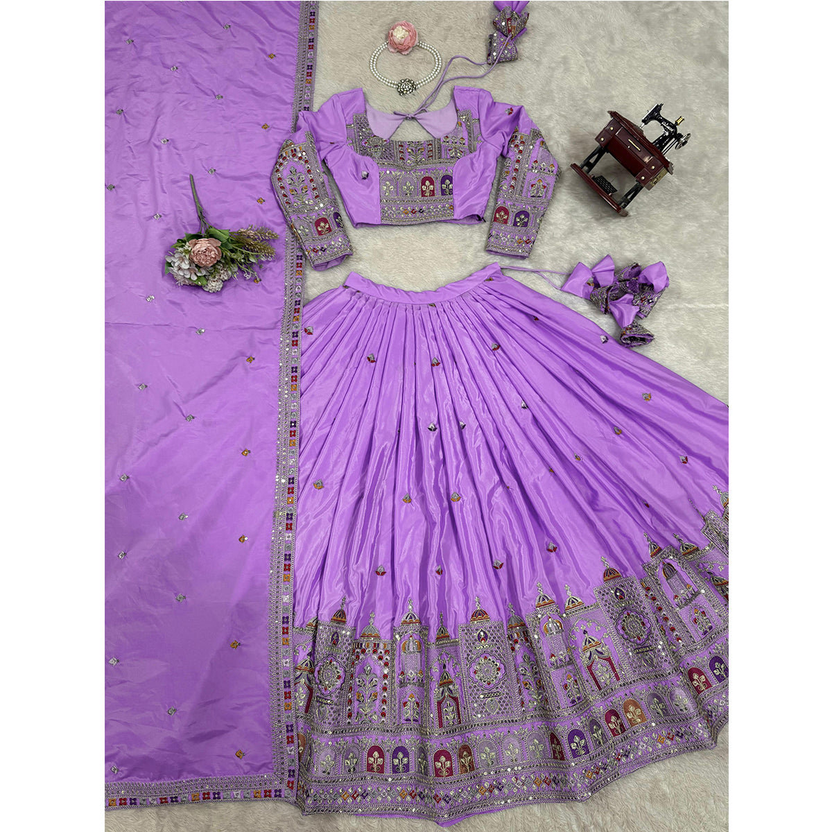 SHAFNUFAB Women's Georgette Ethnic Wear for WomenSemi StitchedSalwarSuit SF201532