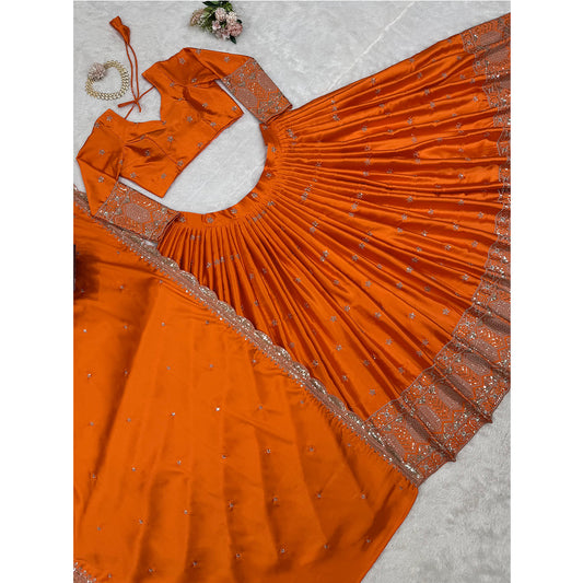 SHAFNUFAB Women's Georgette Ethnic Wear for WomenSemi StitchedSalwarSuit SF201536