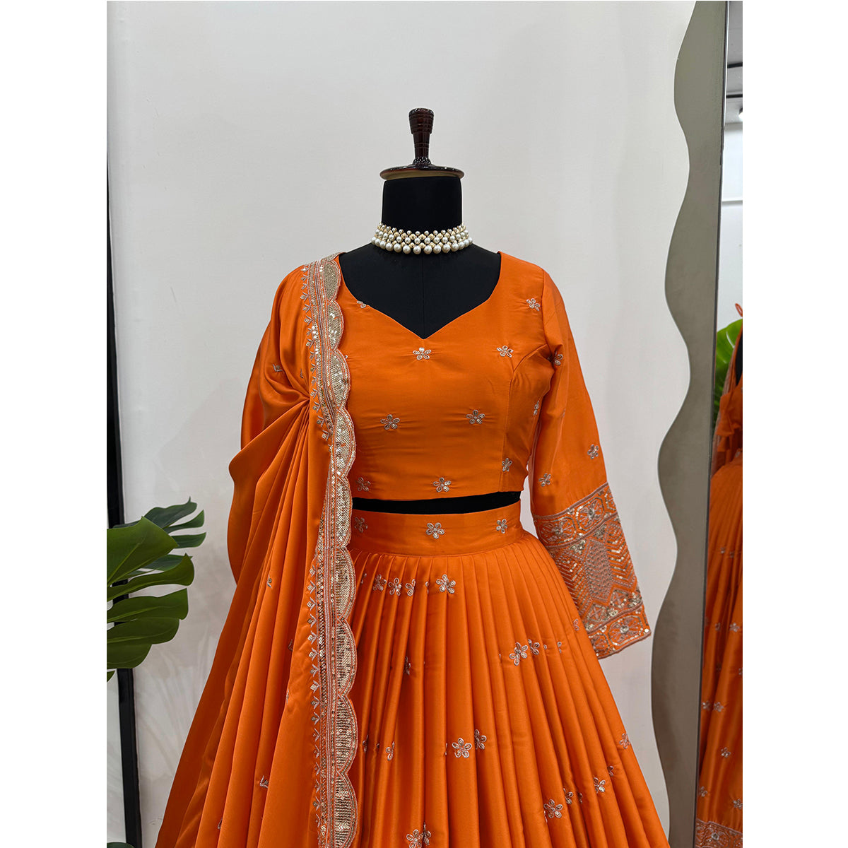 SHAFNUFAB Women's Georgette Ethnic Wear for WomenSemi StitchedSalwarSuit SF201536