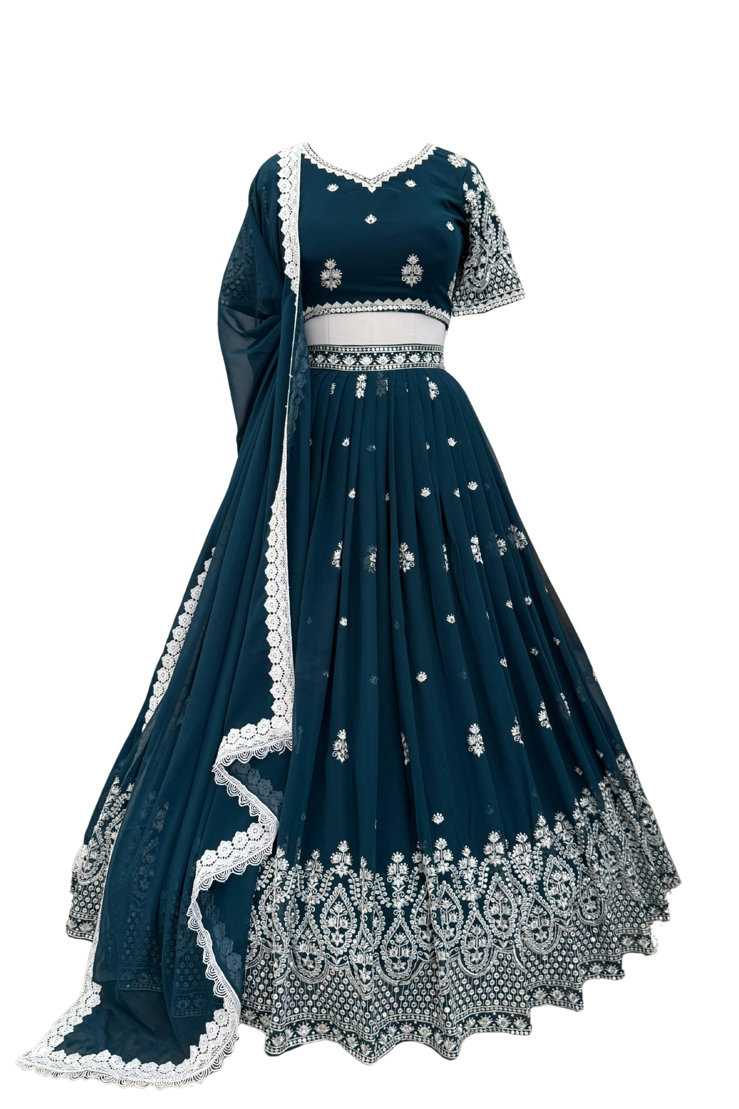 SHAFNUFAB Women's Georgette Ethnic Wear for WomenSemi StitchedSalwarSuit SF201549