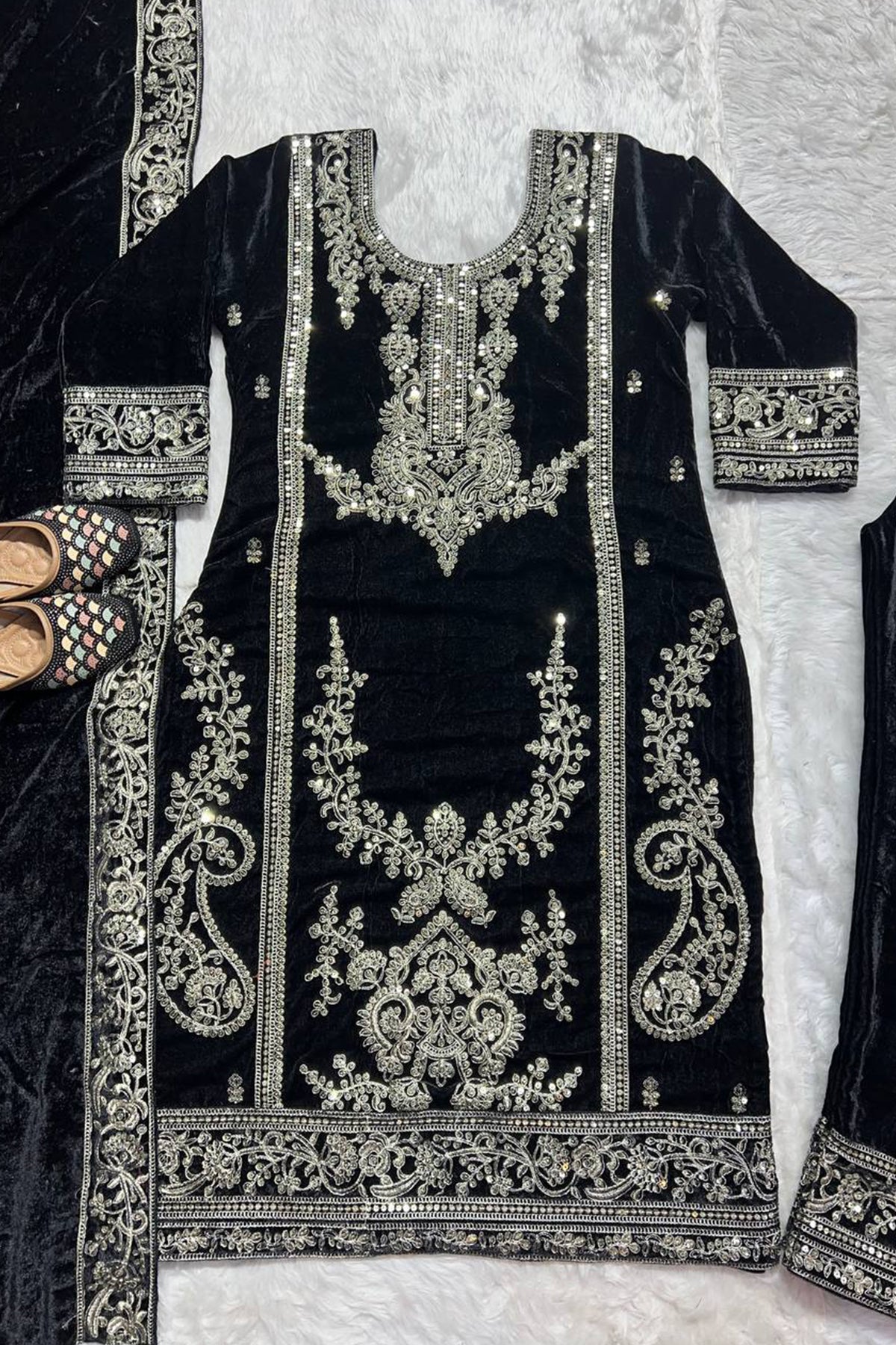 SHAFNUFAB Women's Georgette Ethnic Wear for WomenSemi StitchedSalwarSuit SF241112