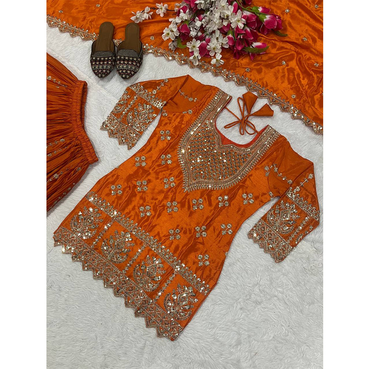 SHAFNUFAB Women's Georgette Ethnic Wear for WomenSemi StitchedSalwarSuit SF24153
