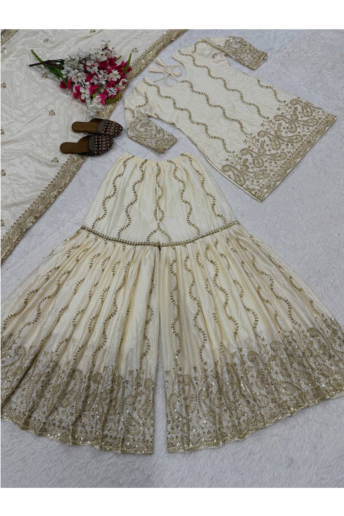 SHAFNUFAB Women's Georgette Ethnic Wear for WomenSemi StitchedSalwarSuit SF24166