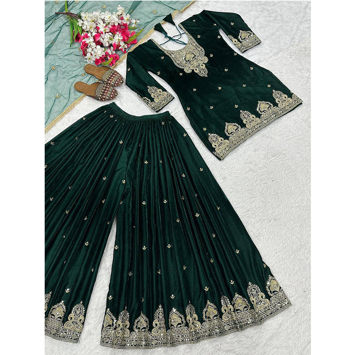 SHAFNUFAB Women's Georgette Ethnic Wear for WomenSemi StitchedSalwarSuit SF24167