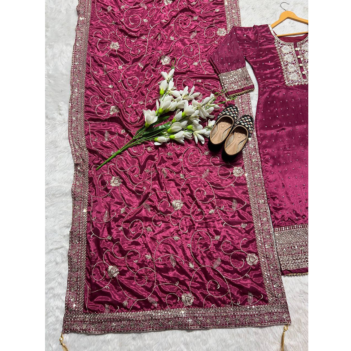 SHAFNUFAB Women's Georgette Ethnic Wear for WomenSemi StitchedSalwarSuit SF251116