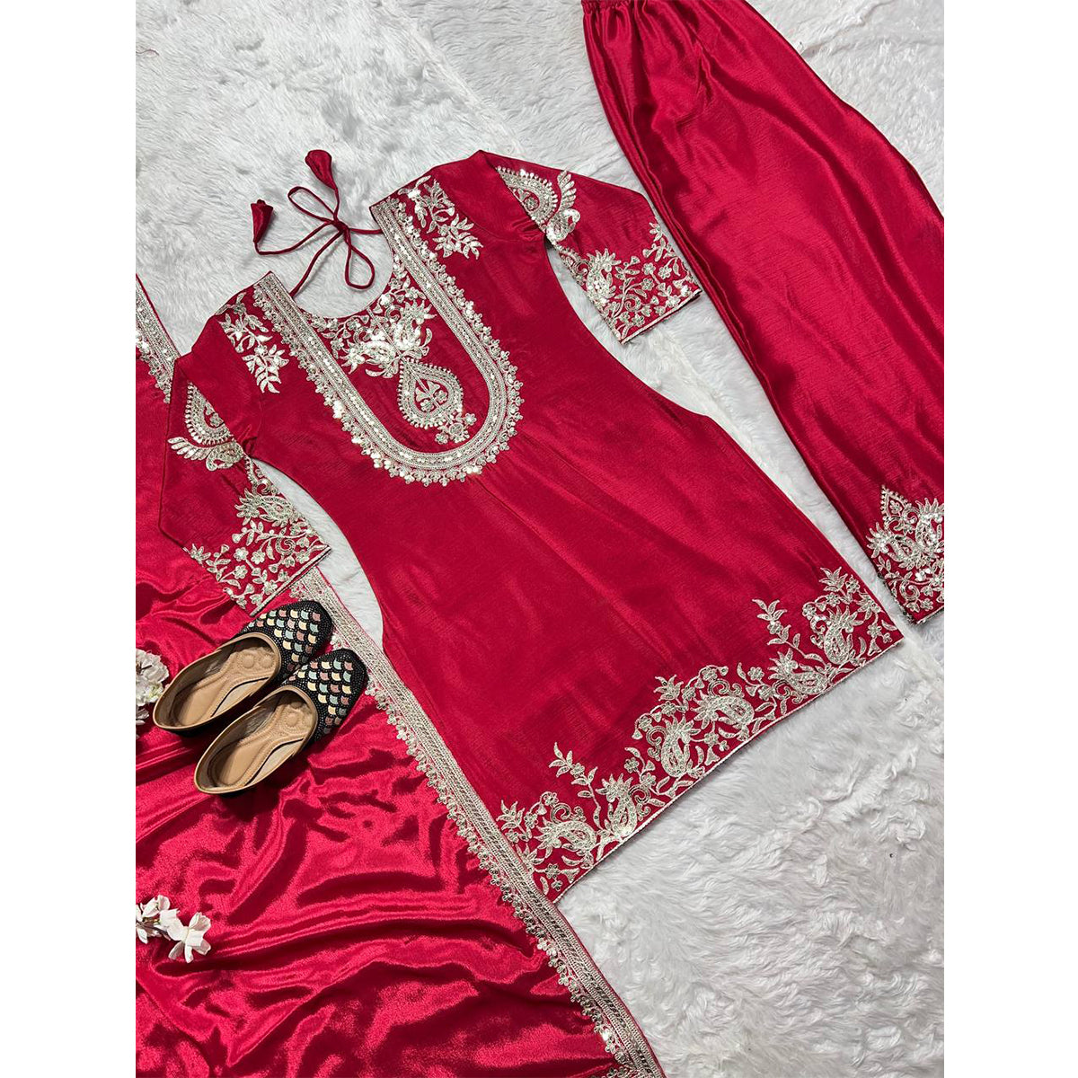 SHAFNUFAB Women's Georgette Ethnic Wear for WomenSemi StitchedSalwarSuit SF251152
