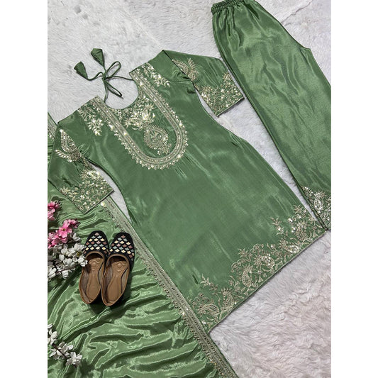 SHAFNUFAB Women's Georgette Ethnic Wear for WomenSemi StitchedSalwarSuit SF251154