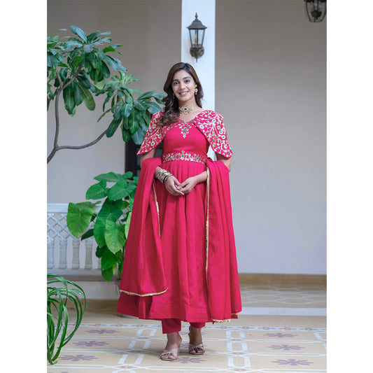 SHAFNUFAB Women's Georgette Ethnic Wear for WomenSemi StitchedSalwarSuit SF251170