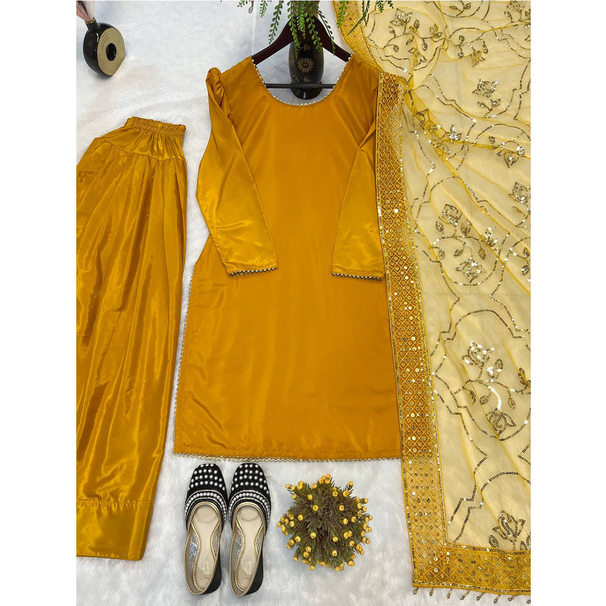 SHAFNUFAB Women's Georgette Ethnic Wear for WomenSemi StitchedSalwarSuit SF251210