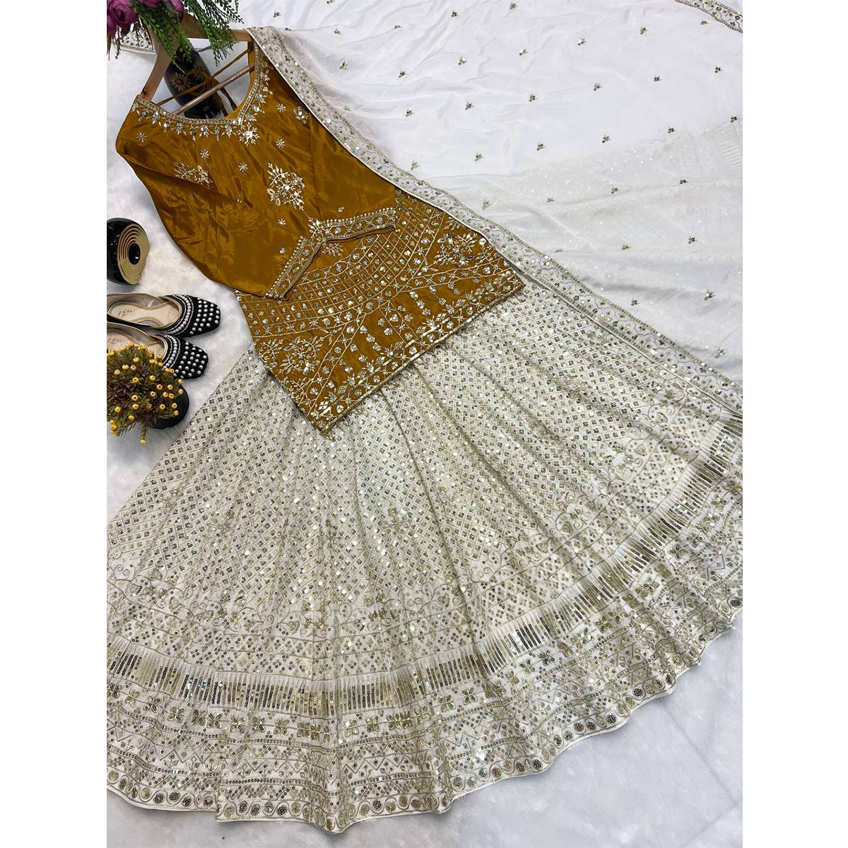 SHAFNUFAB Women's Georgette Ethnic Wear for WomenSemi StitchedSalwarSuit SF251226