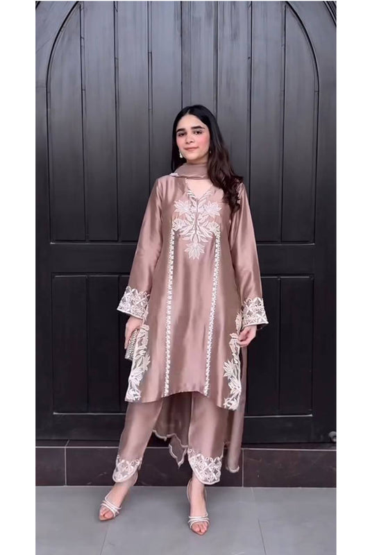 SHAFNUFAB Women's Georgette Ethnic Wear for WomenSemi StitchedSalwarSuit SF251251