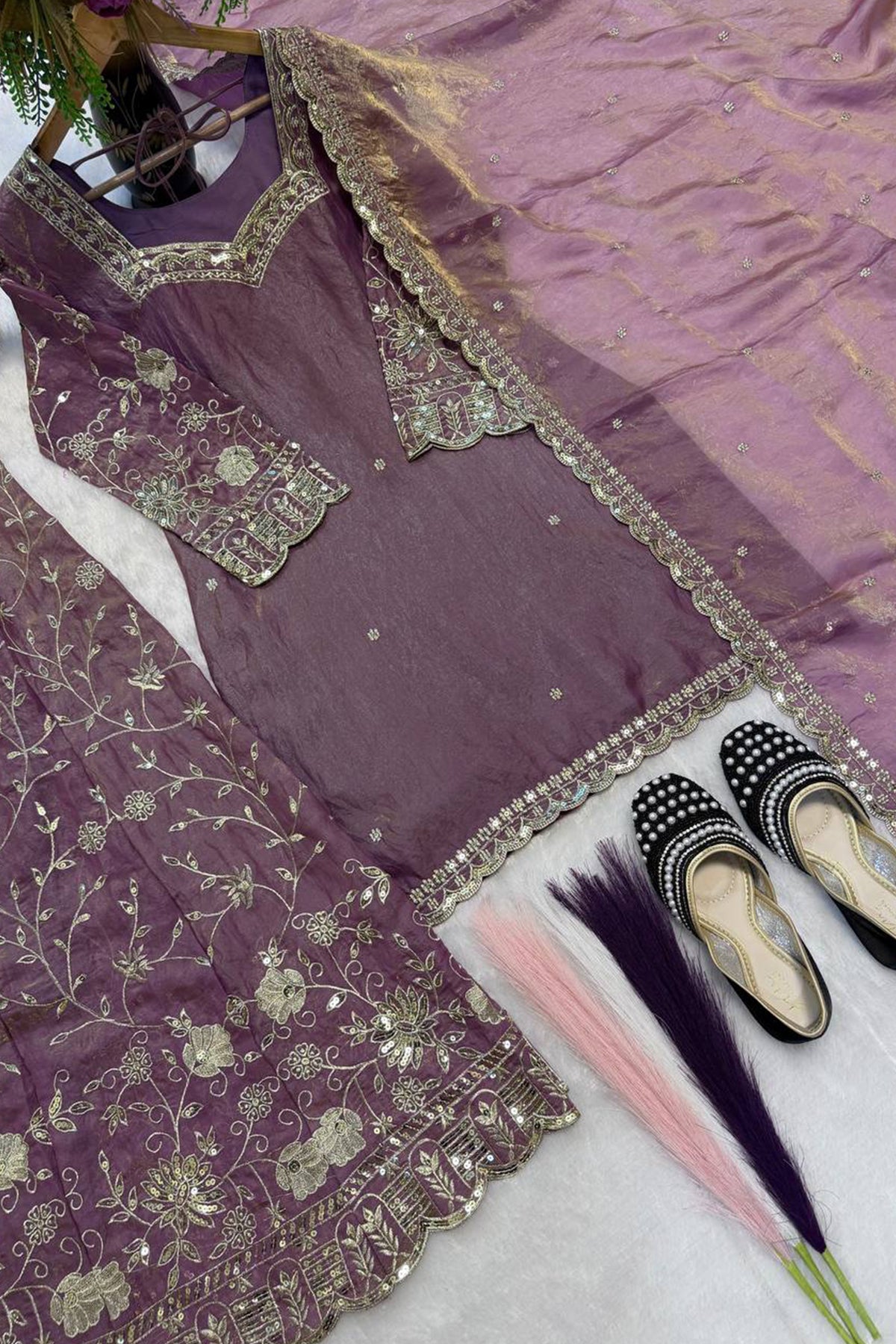 SHAFNUFAB Women's Georgette Ethnic Wear for WomenSemi StitchedSalwarSuit SF251318