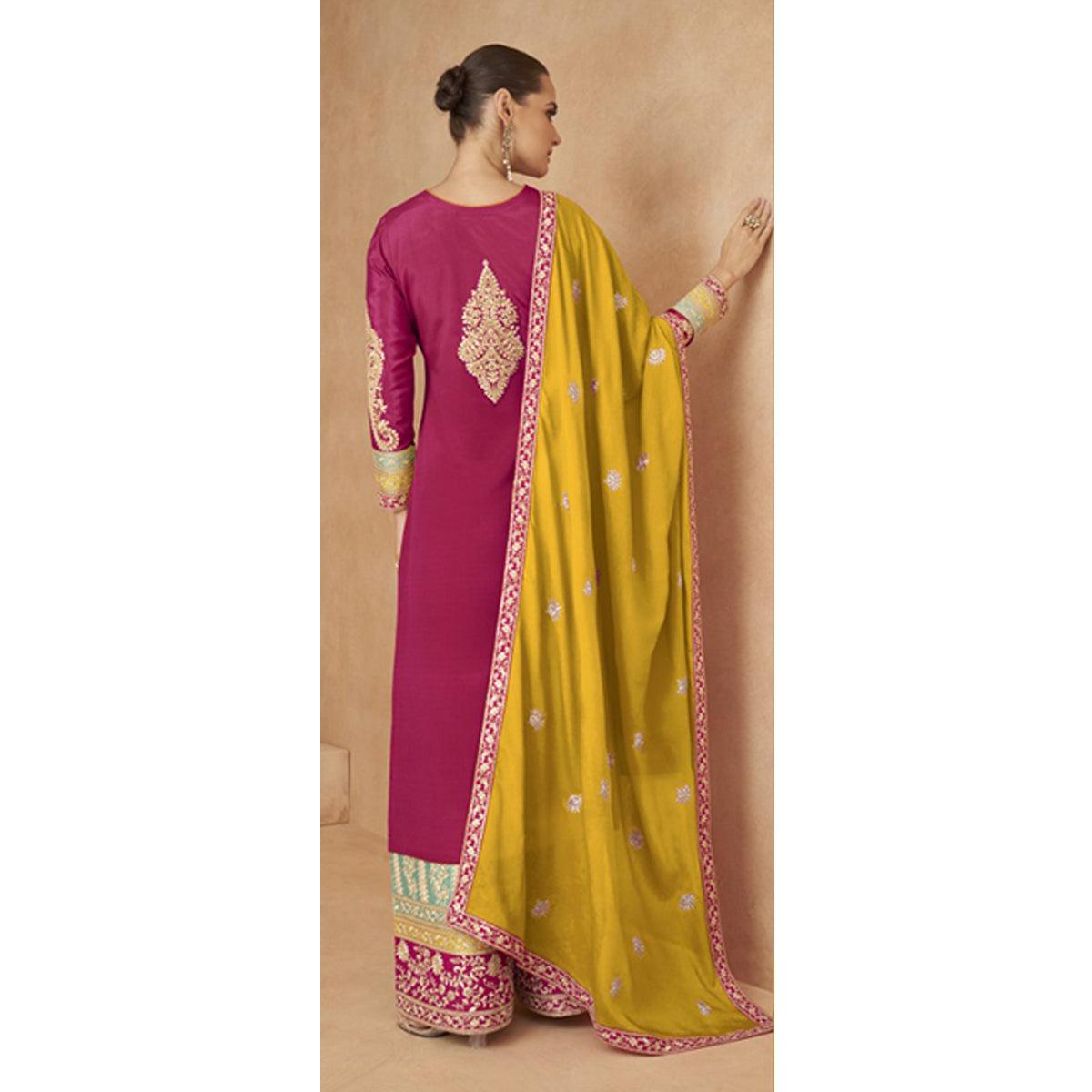 SHAFNUFAB Women's Georgette Ethnic Wear for WomenSemi StitchedSalwarSuit SF271136