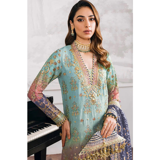 SHAFNUFAB Women's Georgette Ethnic Wear for WomenSemi StitchedSalwarSuit SF271144