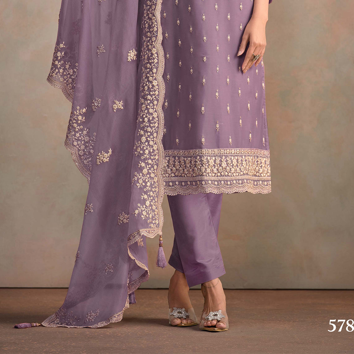 SHAFNUFAB Women's Georgette Ethnic Wear for WomenSemi StitchedSalwarSuit SF271260