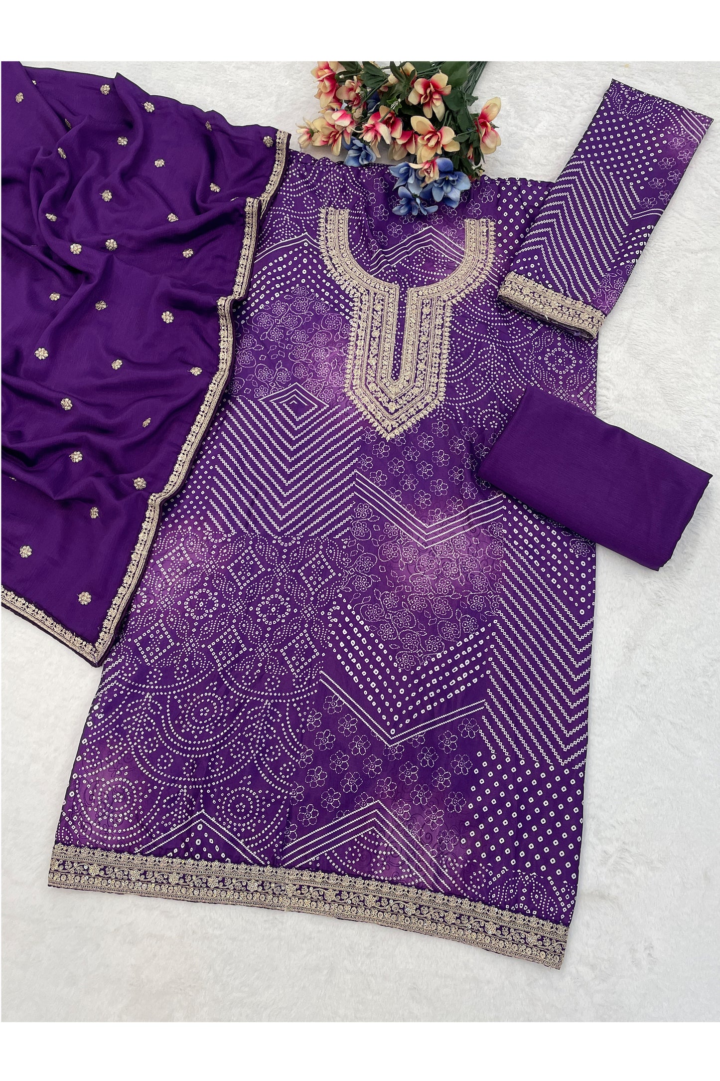 SHAFNUFAB Women's Georgette Ethnic Wear for WomenSemi StitchedSalwarSuit Pakistani Suit SF271408