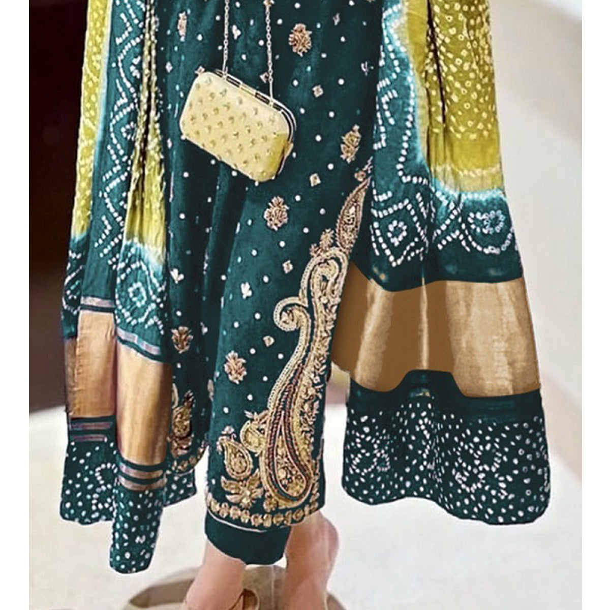 Shafnufab Women's Georgette Semi Stitched Pakistani Suit And Anarkali Suit In Blue Colour SF27191