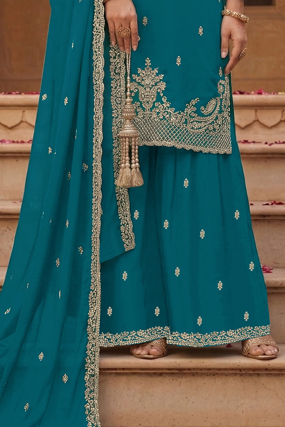 SHAFNUFAB Women's Georgette Ethnic Wear for WomenSemi Stitched PAKISTANI SUIT SF311400