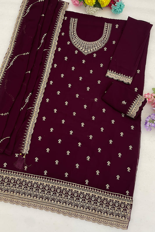 SHAFNUFAB Women's Georgette Ethnic Wear for WomenSemi Stitched PAKISTANI SUIT SF311404